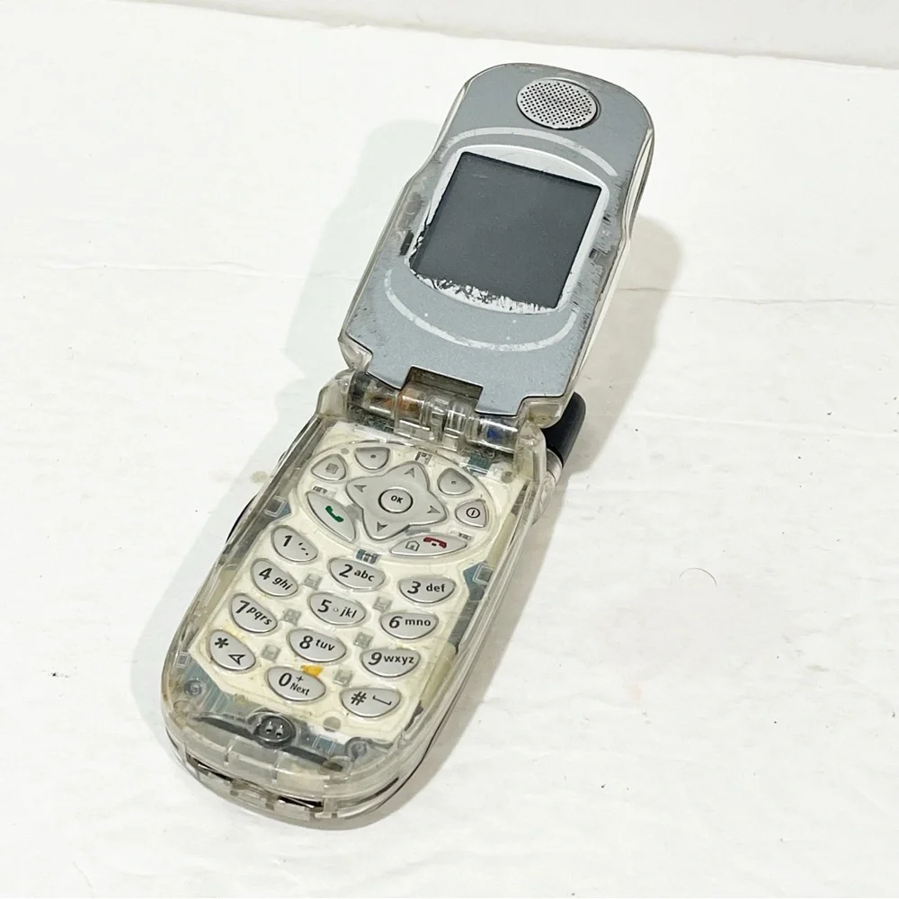 Nextel i95 Limited Edition Clear Transparent Flip Cell‎ Phone UNTESTED NO CORDS